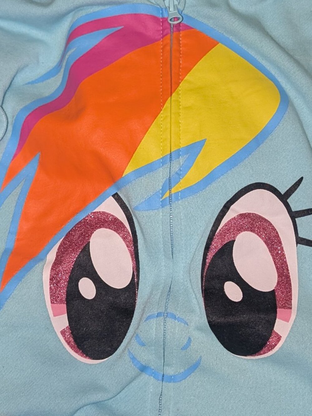 NWT Rainbow Dash My Little Pony Hoodie Sweater Girls Size 14 - Picture 2 of 5